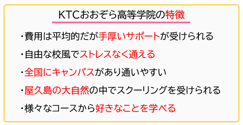 KTCおおぞら高等学院の特徴